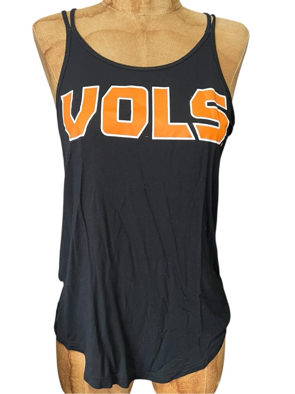 PINK Victoria's Secret Black Double Strap Tank Top Tennessee Vols XS Like New!